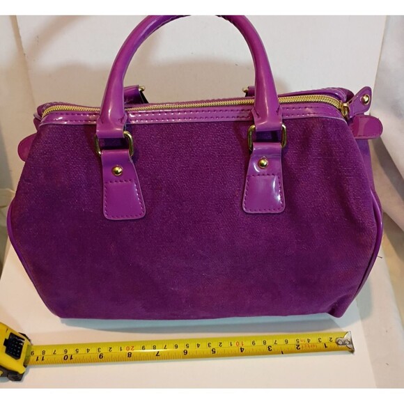 Victoria Secret Purple Velour Suede Like Handbag Y2K - Picture 8 of 10